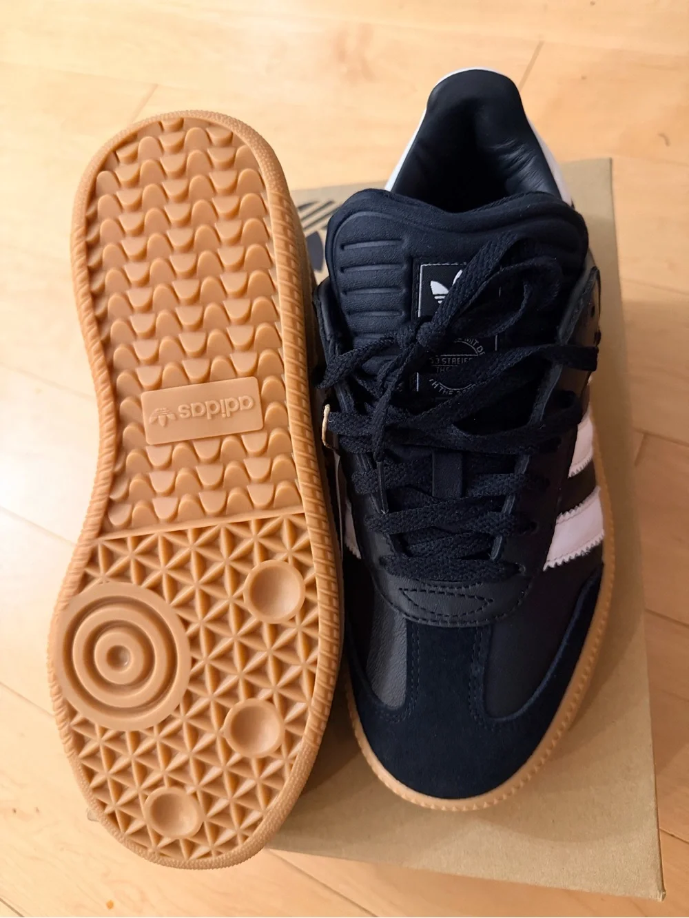 Adidas Samba XLG core black gum in men’s size 7.5 woman’s 8.5